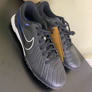 Nike Tiempo Legend 10 Academy TF Black Blue Mens Turf Soccer Shoes Size 7.5